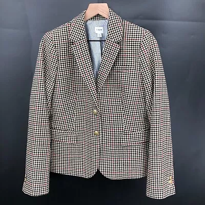 NEW J.Crew Schoolboy Blazer Wool Blend Houndstooth Blazer Classic Academia 12 • $90