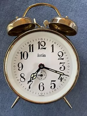 Acctim Saxon Analogue Alarm Clock  Mechanical Metal Bell Alarm Luminous • £6