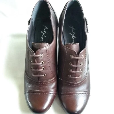 £17.50 • Buy M&S Footglove Vintage Style  Lace Up Shoes Cone Heel Dark Brown Leather  UK 7