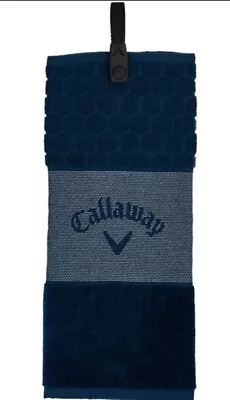Callaway Tri Fold Golf Towel 21x16  Navy Brand New • £16.95