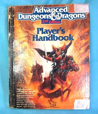 Advanced Dungeons & Dragons Players Handbook 1989 2nd Edition #2101 TSR AD&D • $26.45