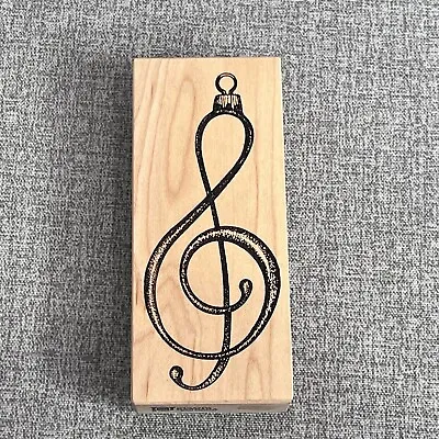 Music Note Ornament Rubber Stamp Wood Stampa Barbara • $15.99