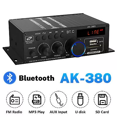 12V HiFi Bluetooth Digital Power Amplifier Mini Stereo Audio Amp For Car Home UK • £18.95