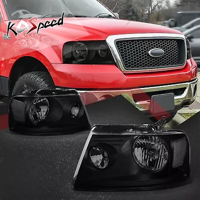 OE Style Black Housing Smoked Lens Headlights 2PC For F-150/Mark LT 2004-2008 • $80.99