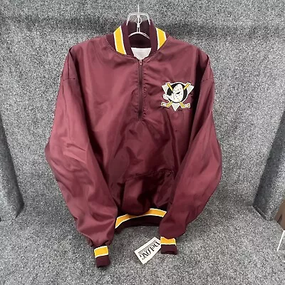 NWT Vintage NHL Hockey Anaheim Mighty Ducks 1/4 Zip Windbreaker Jacket XL Disney • $75