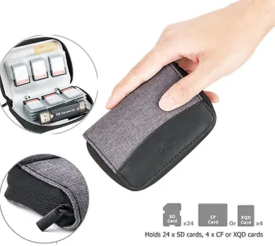 Camera Carrying Memory Card Case Holder Protector For 24 SD And 4 XQD CF Cards • $15.39