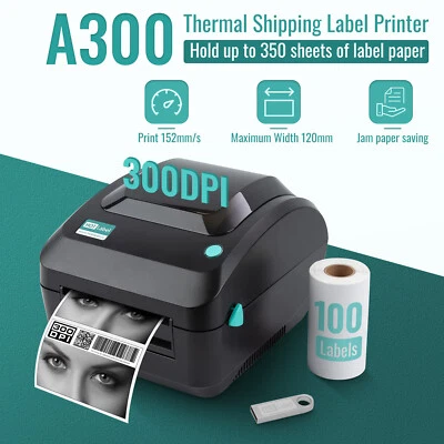 $179.98 • Buy 【300DPI】Label Printer Direct Thermal Shipping Address Barcode USB 100mm*150mm