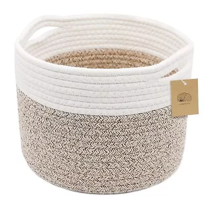 Small Rope Basket Round Woven Basket With Handle 9.5x9.5x7.1 In Cute Cotton N... • $23.46