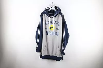 Adidas Mens 3XLT Retro University Of Michigan Football Hoodie Sweatshirt Gray • $62.95