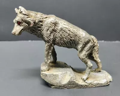 Vintage Fine Pewter Wolf Masterworks 1990 Statue Diamond Cut Figurine Figure • $18.99