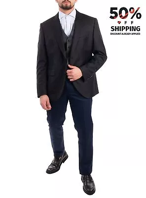 HACKETT Wool Twill Blazer Jacket 44L 54L XL Black Fully Lined RRP €350 • $69.47