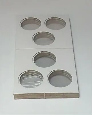 Ten Pcs Of 3 Hole 2X2 Cardboard/Mylar Coin Holders Flips For Cent & Dime • $3.99