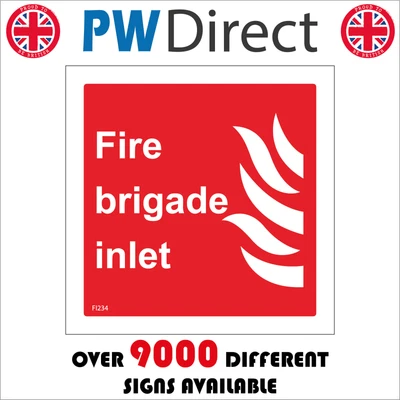 £165.36 • Buy Fi234 Fire Brigade Inlet Sign Valve Safety Area Section Pumping Pump Tenders