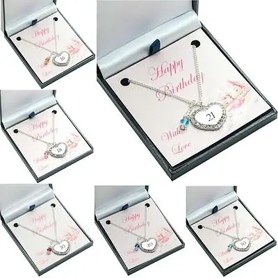 Birthstone Necklace For A Special Birthday 16th 18th 21st 30th 40th Etc • £16.99