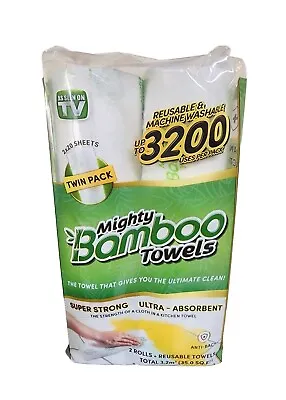 Mighty Bamboo Towels Reusable Washable Super Strong Ultra Absorbent 2 Roll Pack • $14.99