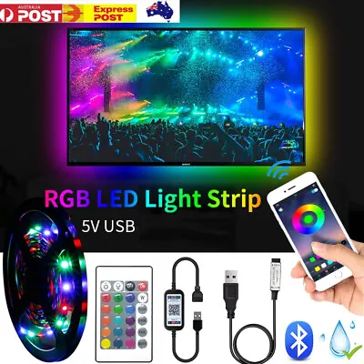 $10.99 • Buy 5V 1M 2M 3M USB LED Strip Light RGB 5050 TV 240V 5M 10M Wifi Bluetooth Remote Au
