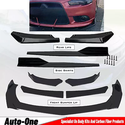 Glossy Black Front Bumper Lip Splitter Lower Spoiler Body Kit For Mitsubishi Lan • $55.99