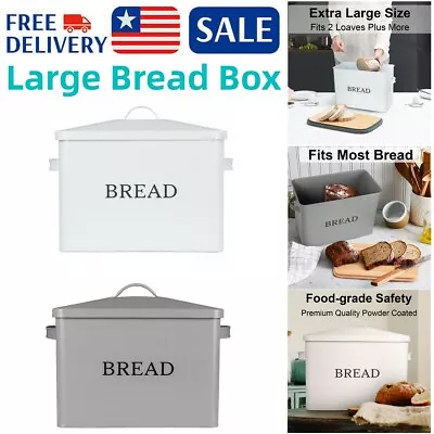 Bread Box Kitchen Countertop Large Stainless Steel Breadbox Food Cake Container • $28.86