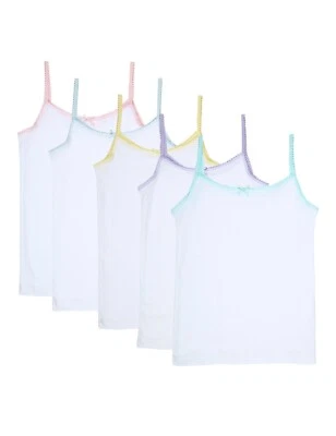 £10.99 • Buy M&S Marks & Spencer Girls 5 PACK White School Camisole Vest Tops Underwear 2-16