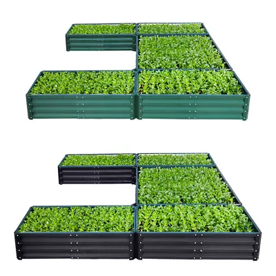 Metal Garden Raised Bed Vegetable Herbs Planter Box Outdoor Flower Grow Trough • £11.95