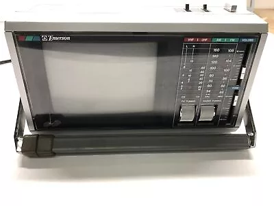 Vintage 1987 Emerson 5.5” Portable Color Television AM/FM Receiver Crack • $49.99