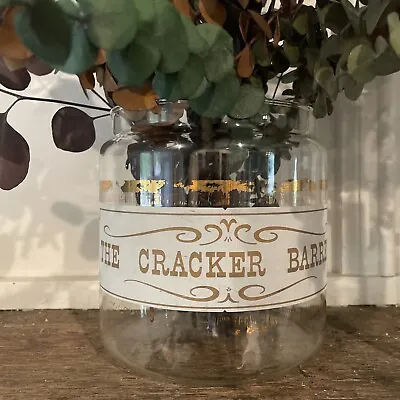 VTG 60’s The Cracker Barrel Glass Cookie Jar. Missing Lid Great For Flowers • $20