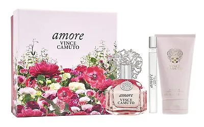 Vince Camuto Amore 3 PC Set Women 3.4oz EDP 5oz Cream And Roller • $33