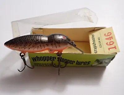 CRAPSHOOTER (1646) Vintage Fishing Lure Box & Insert WHOPPER STOPPER Sherman TX • $20