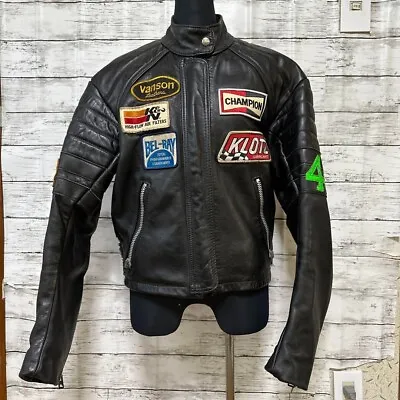 Vanson Riders Leather Single Jacket 38 Size Black Men's • $579
