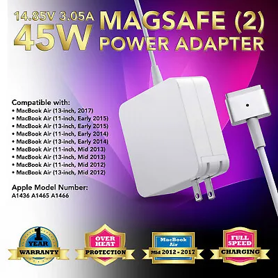 45W Charger Adapter Cord For Apple 11  13  MacBook Air A1436 A1466 A1465 T-Tip • $14.95