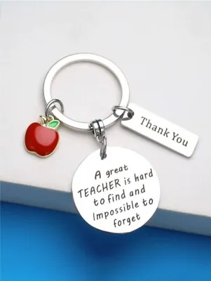 Teacher Keyring A Great TEACHER Is Hard To Find & Impossible To Forget Thank You • $8.95