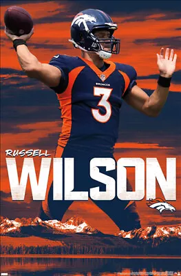$9.89 • Buy Russell Wilson MILE HIGH GUNSLINGER Denver Broncos QB NFL Football 22x34 POSTER