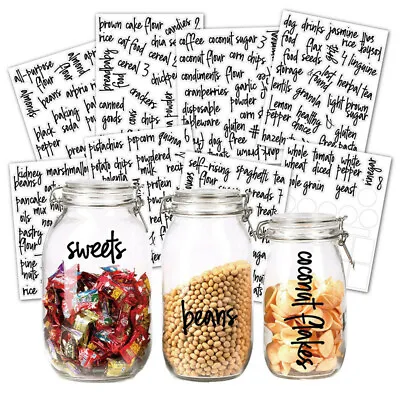 £4.70 • Buy Kitchen Storage Jar Labels Stickers Pasta Cereal Oat Vinyl Decals Self-Adhesive