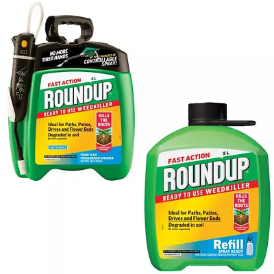 Roundup WeedKiller TOTAL Fast Action Ready To Use Weed Killer Pump Refill 5 L • £23.99