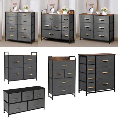 New Chest Of Drawers 5/6/7/8 Fabric Drawers Metal Frame Bedroom Storage Cabinet • £54.99