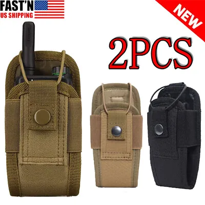 2PACK Tactical Radio Pouch Molle Bag Belt Holder Holster Bag For Walkie Talkie • $13.99