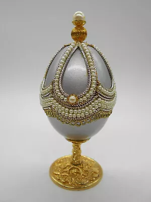 FabergÉ Egg Gout: Sumptuous Blue Jewelry Box With White Pearls • £50.34