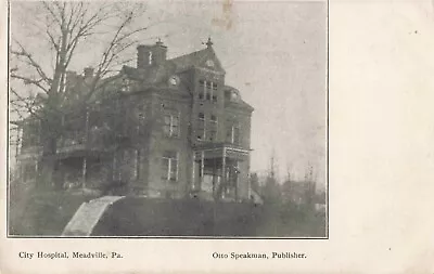 City Hospital Meadville Pennsylvania PA C1910 Postcard • $5.95