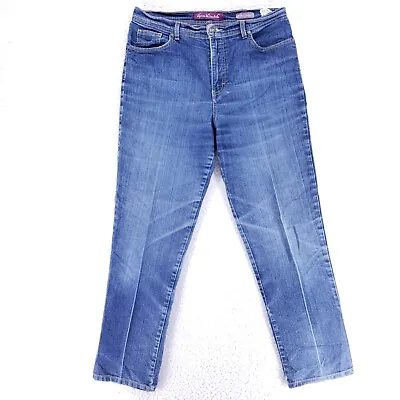 Gloria Vanderbilt Jeans Denim Cotton Womens SZ 12 Blue Straight Stretch VTG Slim • $9.99