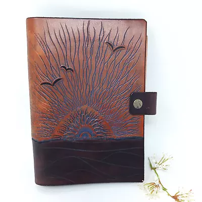 Leather Art JOURNAL Beautifully Hand Tooled & Crafted Full Size Leather. • $49.90