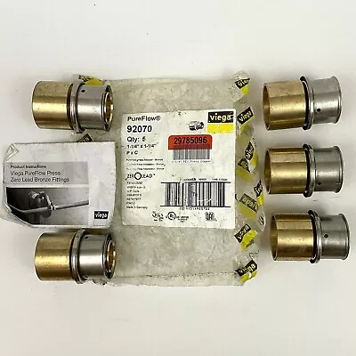 Viega 92070 1-1/4  PEX Press Copper Pipe Adapter W/ Attached Sleeve - Lot Of 5 • $44.99