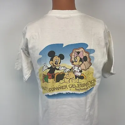 Walt Disney Vero Beach Resort Mickey Mouse Double Sided T Shirt Vtg Y2K Size M • $27.99