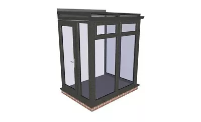 MODERN ANTHRACITE On White Double Glazed Upvc Front Porch 1800 X1600m • £2460