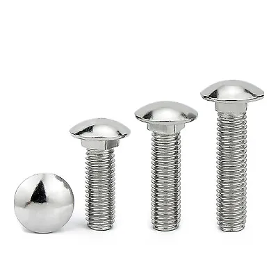 M4 M5 M6 M8 M10 M12 Stainless Steel A2 Carriage Bolts Cup Square Screws Din 603 • $70.89