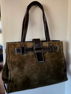 Franklin Covey Aspen Suede Tote Olive Green P46 • $19.99