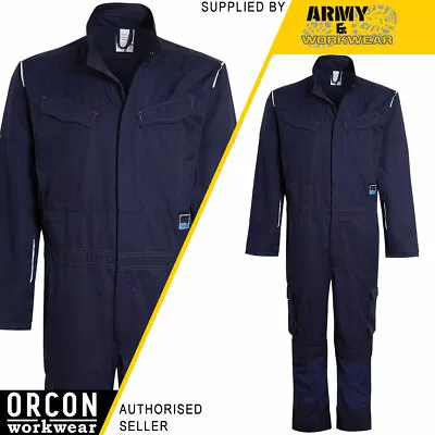 Orcon Boilersuit Coverall Cargo & Knee Pad Pockets Heavy Weight Polycotton Navy • £19.99