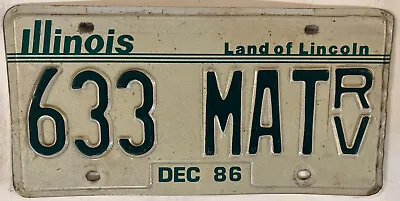 Vanity MAT MATT MATTHEW RV License Plate Mathew Matthias Matteo Matias Matti 633 • $44.99