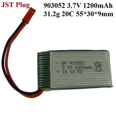 $18.30 • Buy New 903052 3.7V 1200mAh 20C JST Plug Battery For RC Drone Helicopter Toys