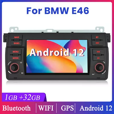 7 Android 12 1+32G Car Stereo GPS Navi Bluetooth WiFi DAB For BMW E46 1998-2006 • $149.99