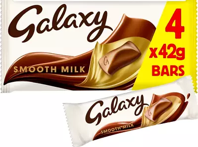 Galaxy Smooth Milk Chocolate Bars Snack Bars Sharing Pack 4 X 42g • £2.58